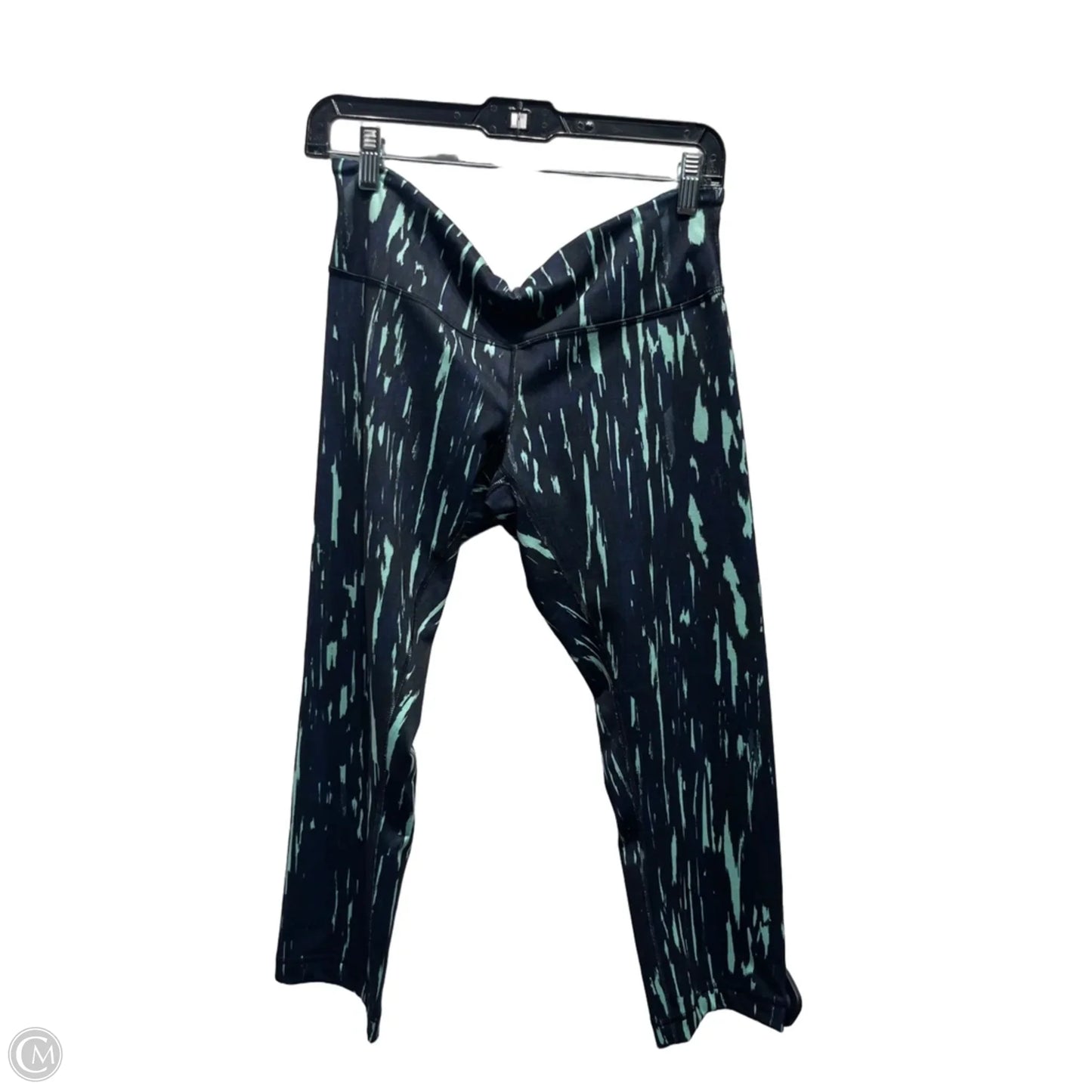 Athletic Capris By Lululemon In Black & Green, Size: 10