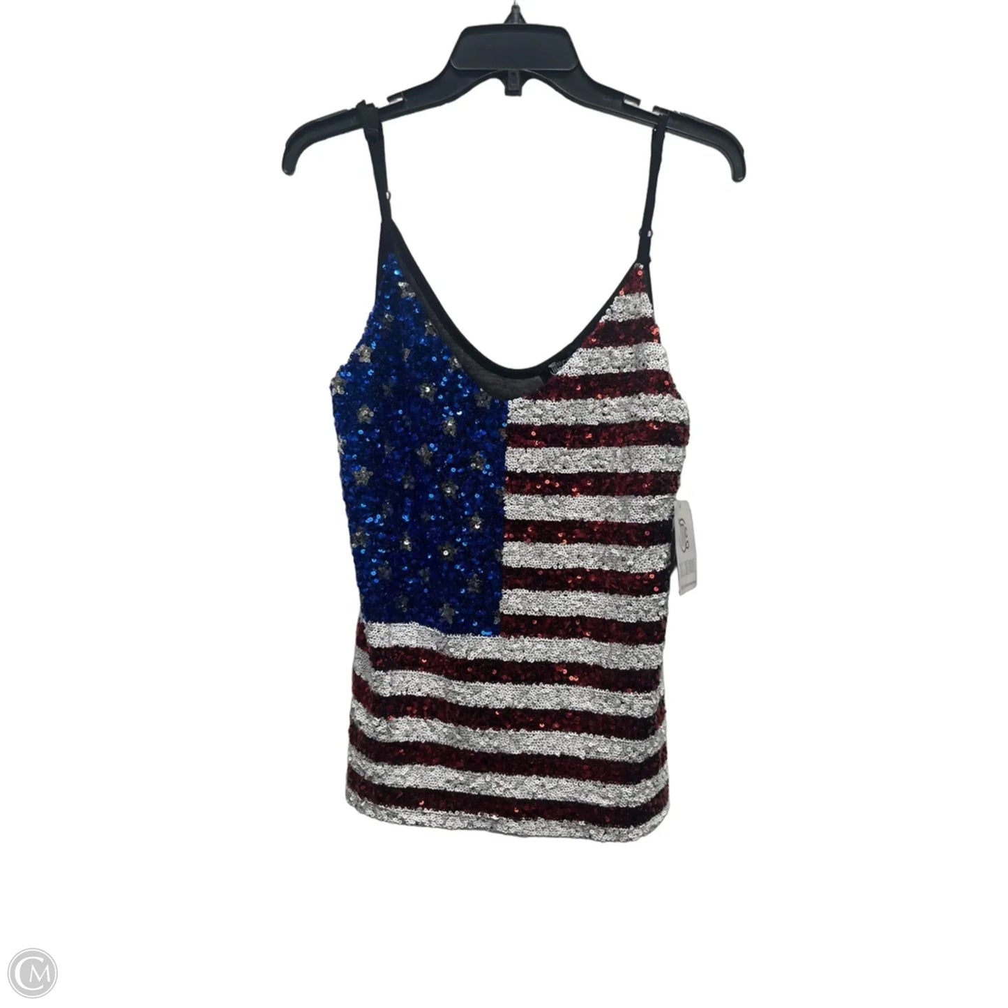 Top Sleeveless By Miss Chievous In Blue & Red & White, Size: L