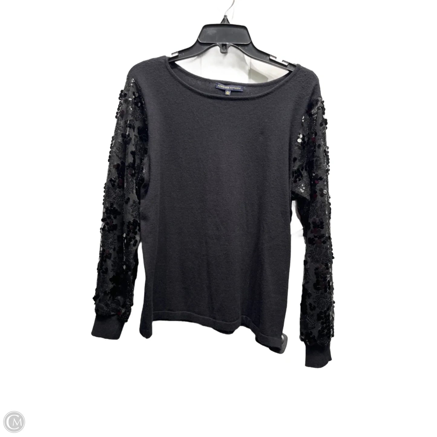 Top Long Sleeve By Adrienne Vittadini In Black, Size: L