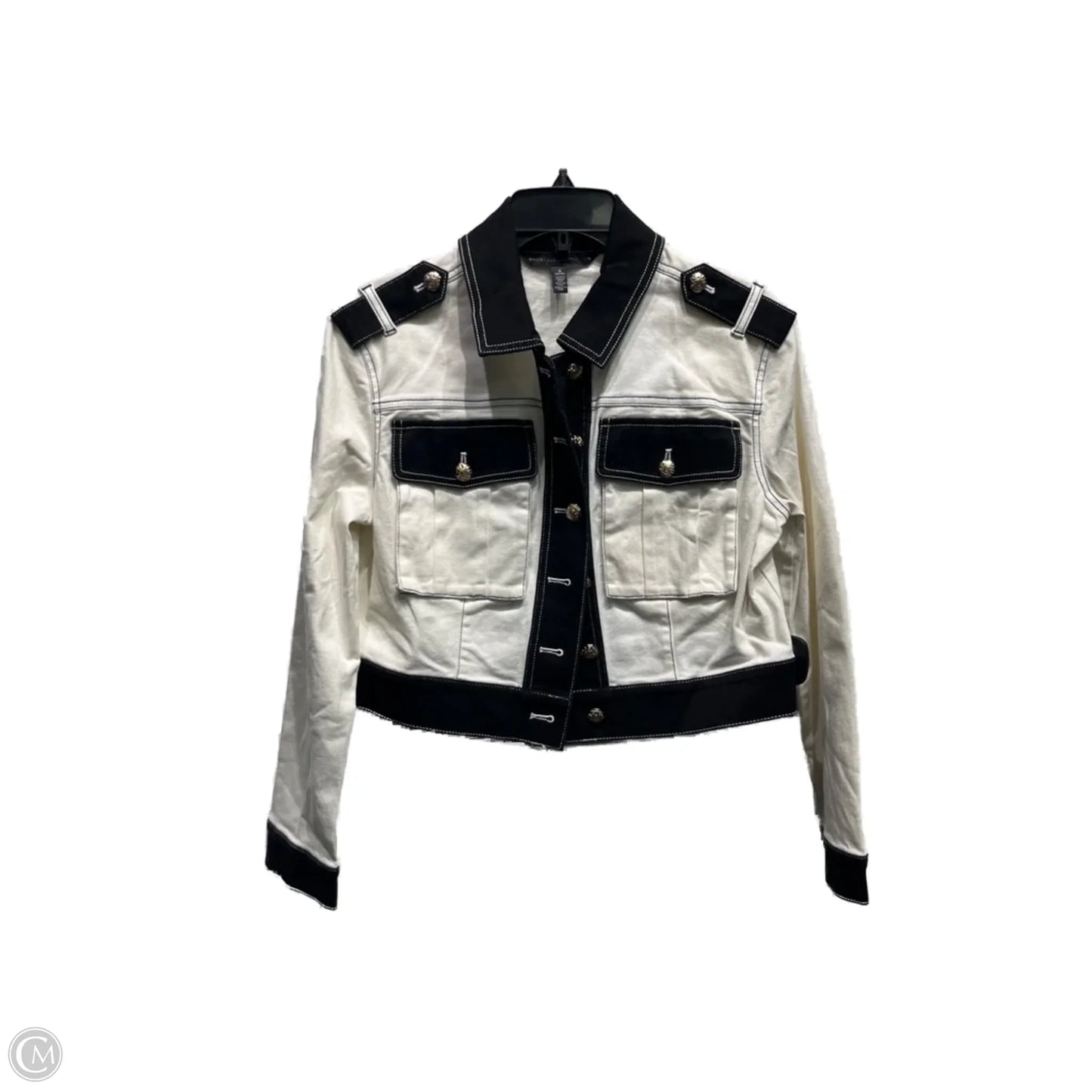 Jacket Denim By White House Black Market In Black & White, Size: 6