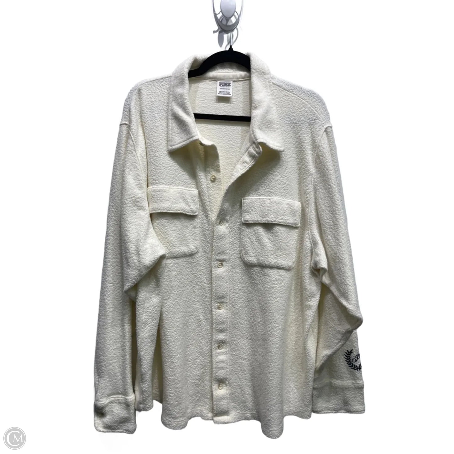 Jacket Fleece By Pink In Cream, Size: Xl