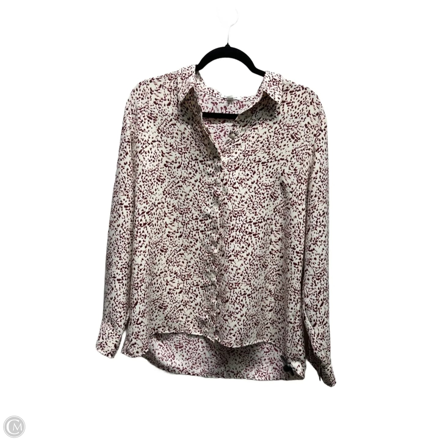 Top Long Sleeve By Express In Red & White, Size: L