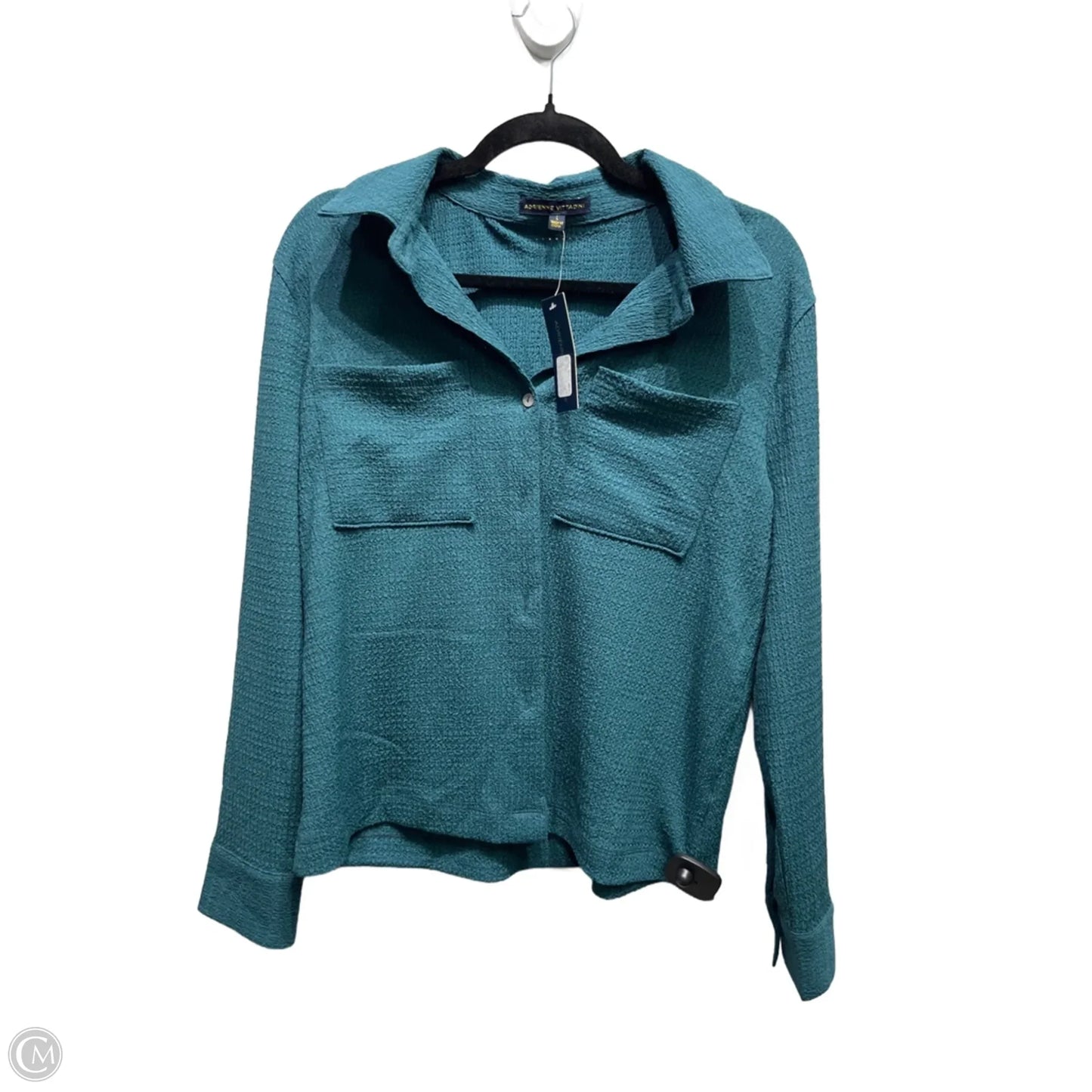 Top Long Sleeve By Adrienne Vittadini In Green, Size: L