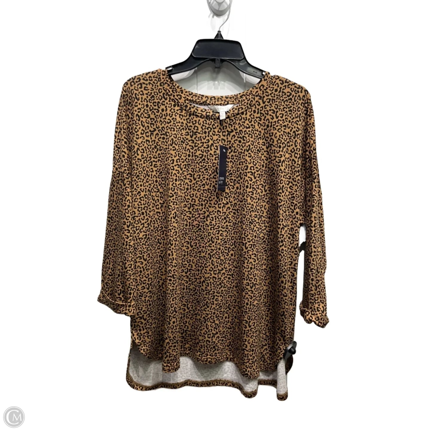 Top 3/4 Sleeve By Crown And Ivy In Animal Print, Size: L