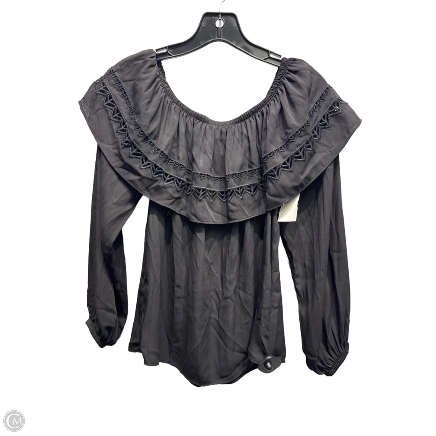 Top Long Sleeve By White House Black Market In Black, Size: Xxs