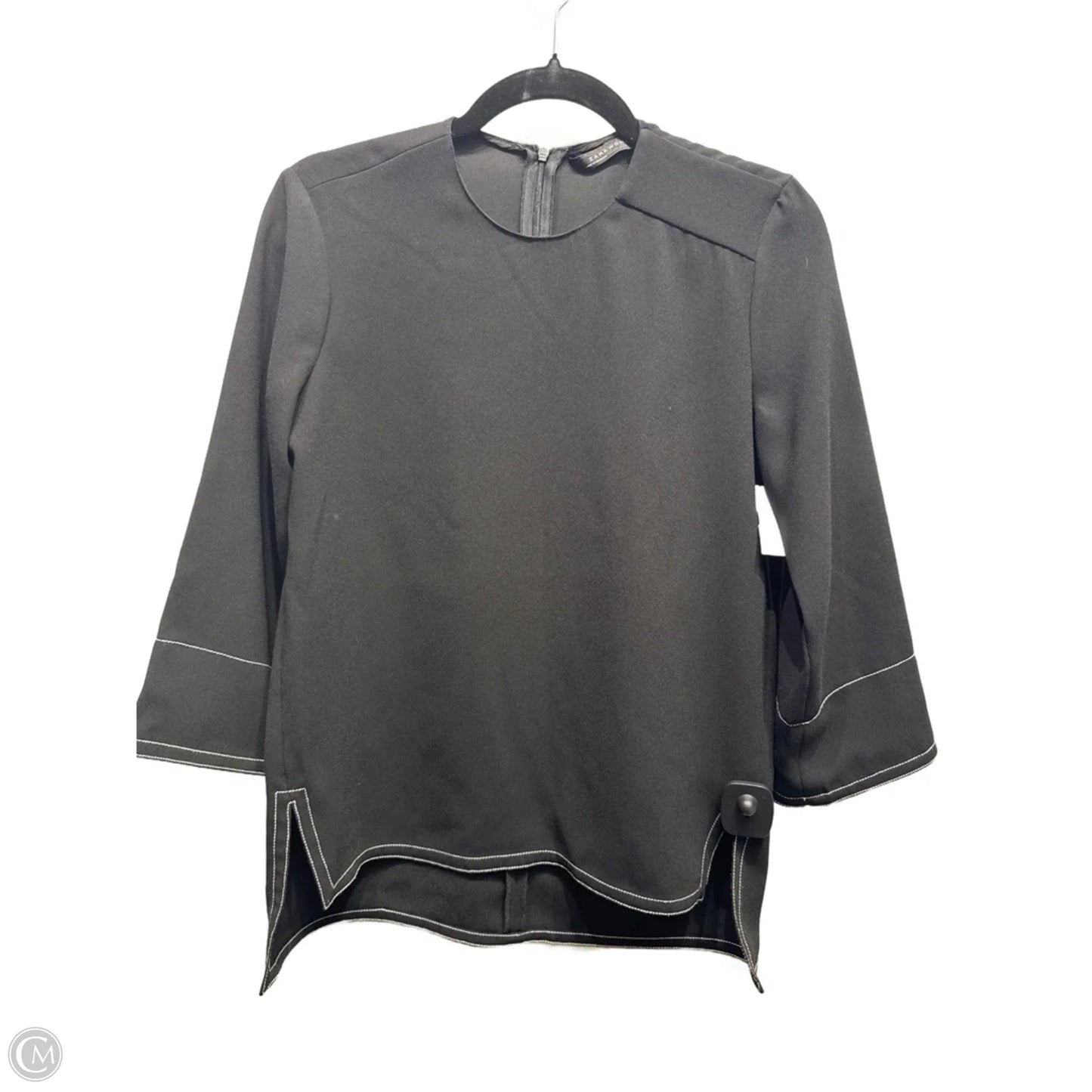 Top Long Sleeve By Zara Women In Black, Size: Xxs