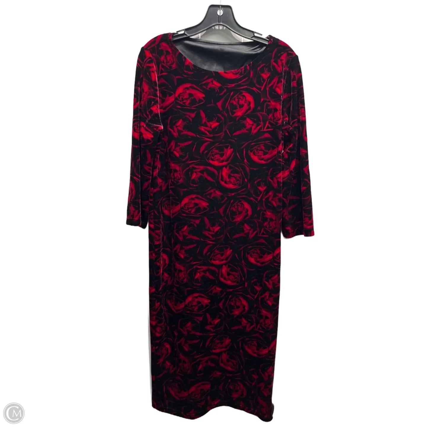 Dress Party Midi By Clothes Mentor In Black & Red, Size: Xs