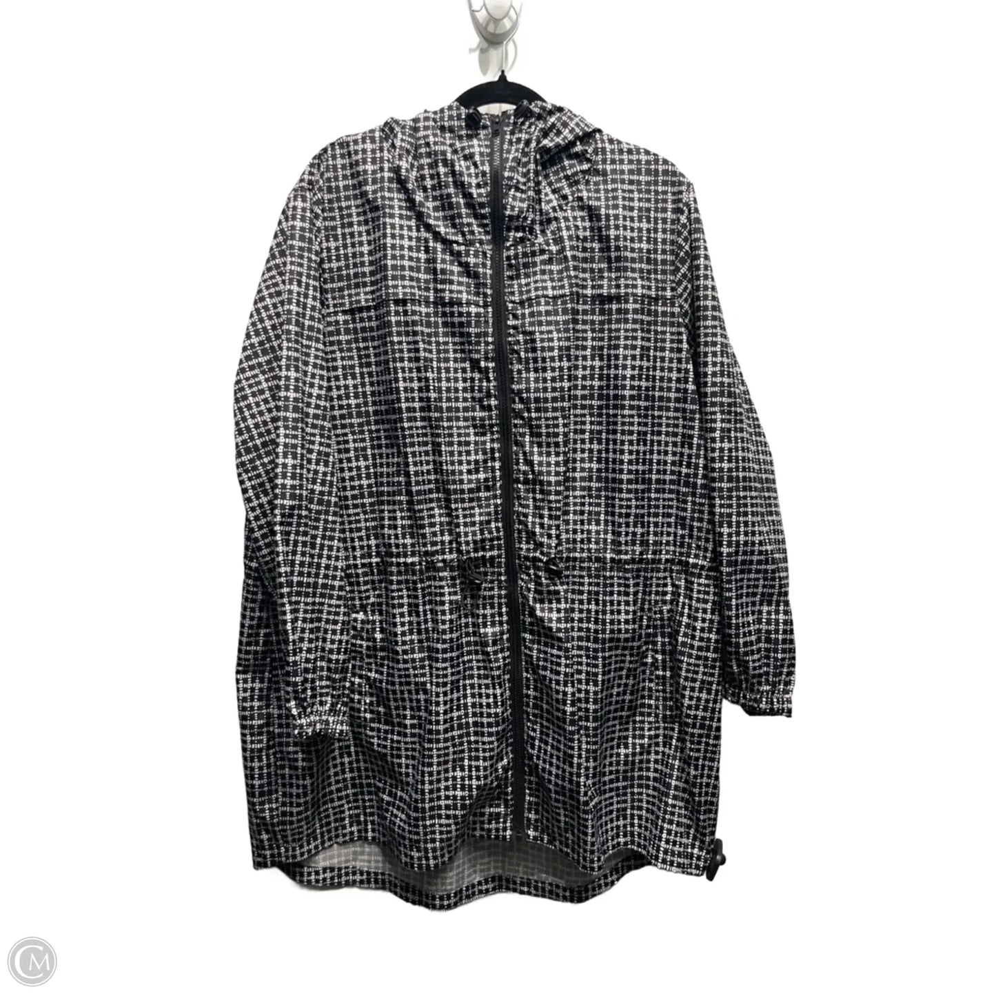 Jacket Windbreaker By Dressbarn In Black & White, Size: 2x