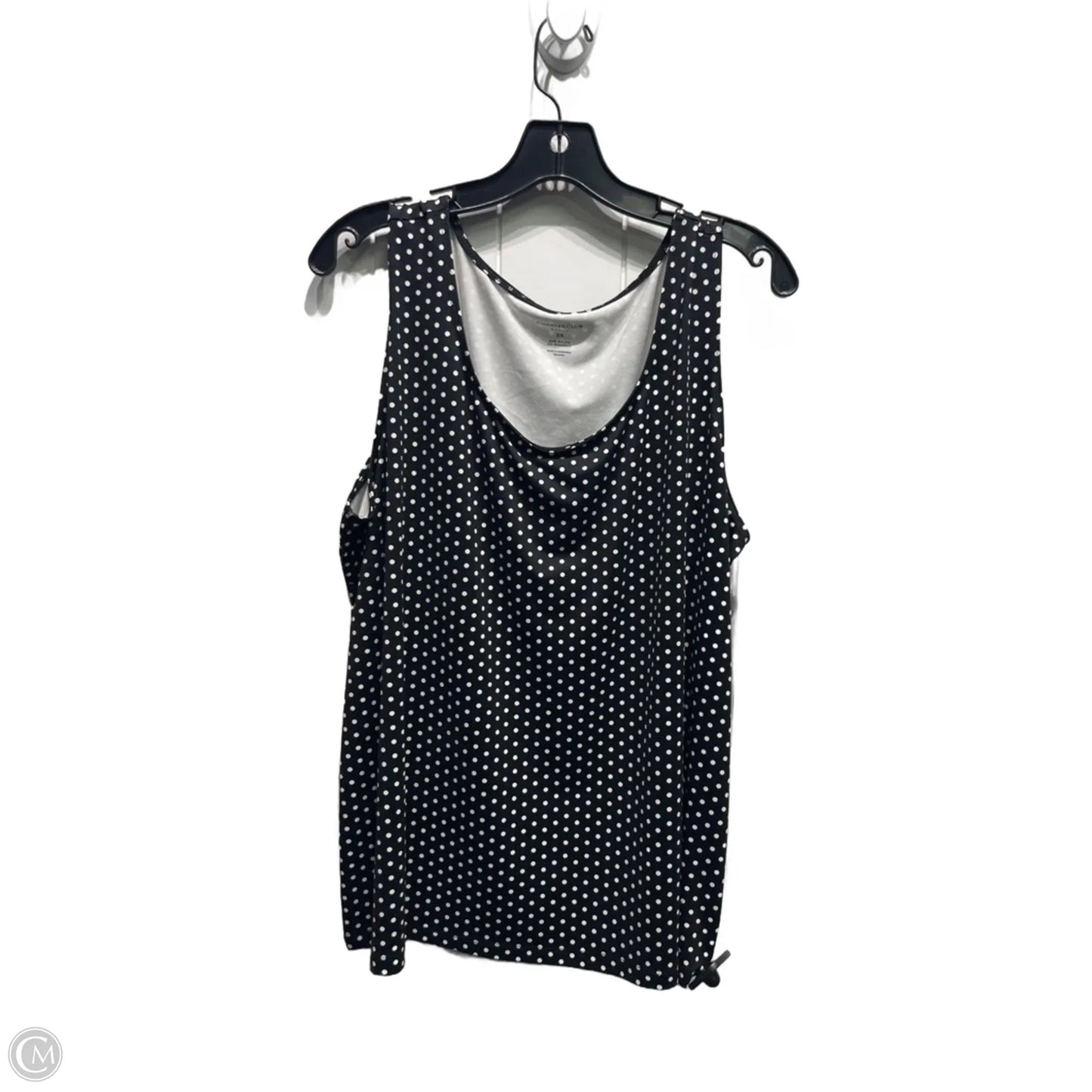 Top Sleeveless By Charter Club In Black & White, Size: 2x
