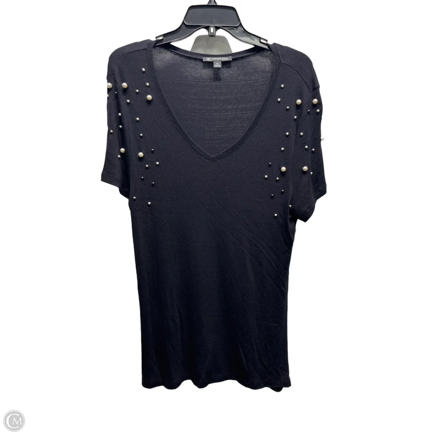 Top Short Sleeve By Inc In Black & White, Size: Xl