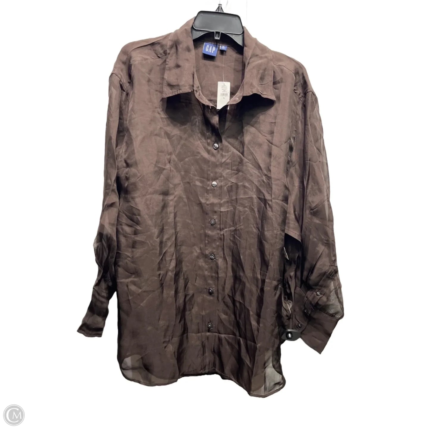 Top Long Sleeve By Gap In Brown, Size: Xl