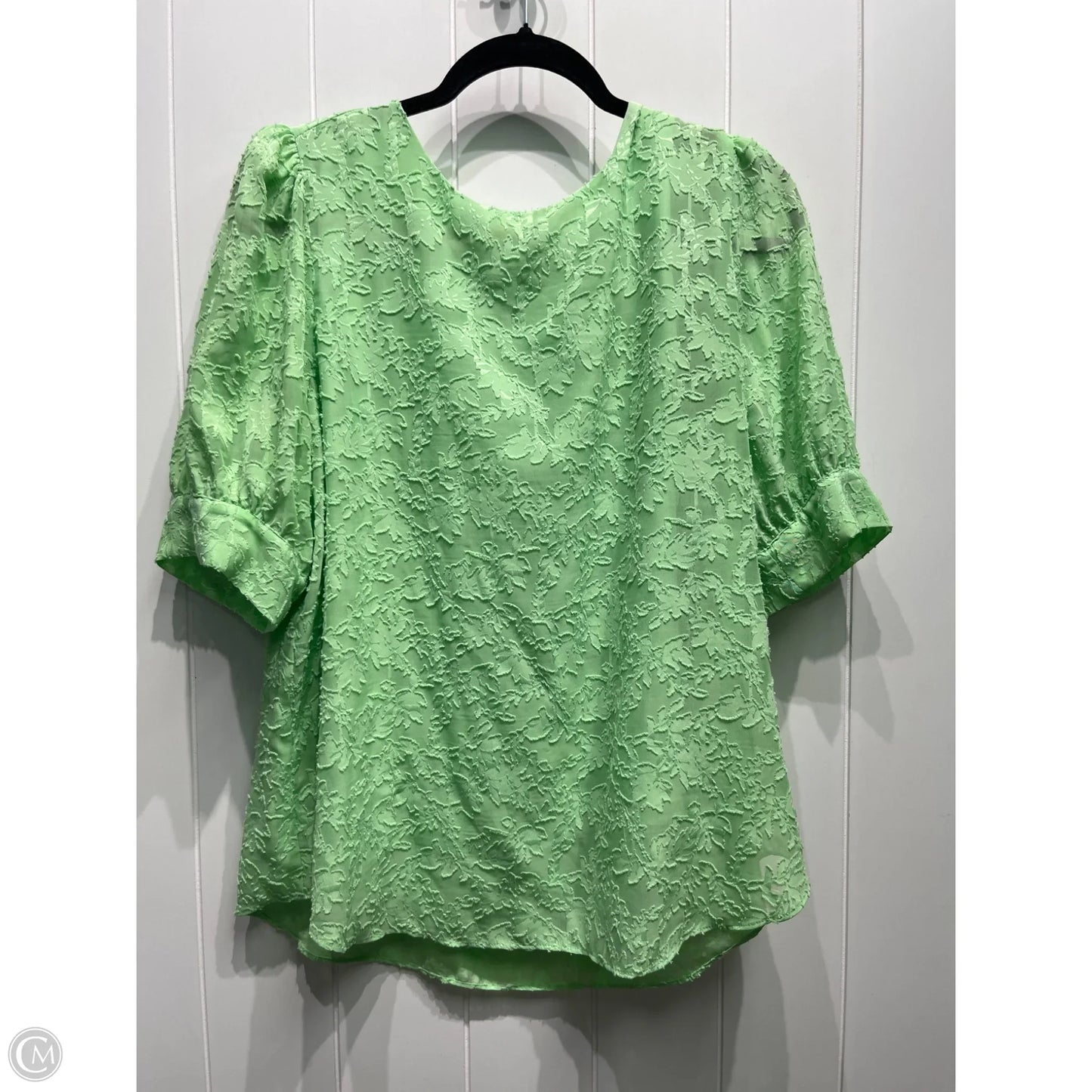 Top Short Sleeve By Vince Camuto In Green, Size: L