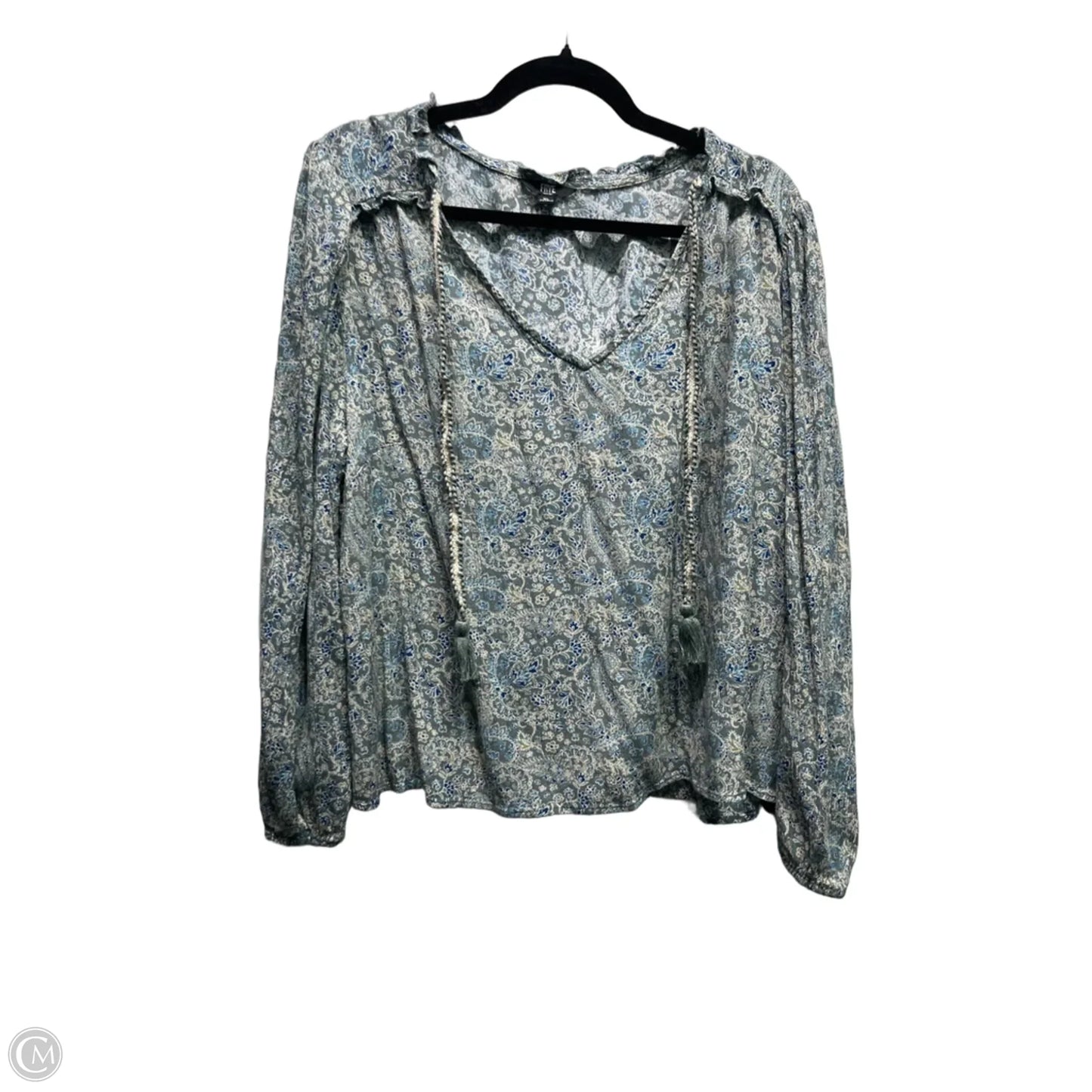 Top Long Sleeve Designer By Frye In Blue & Green, Size: Xl