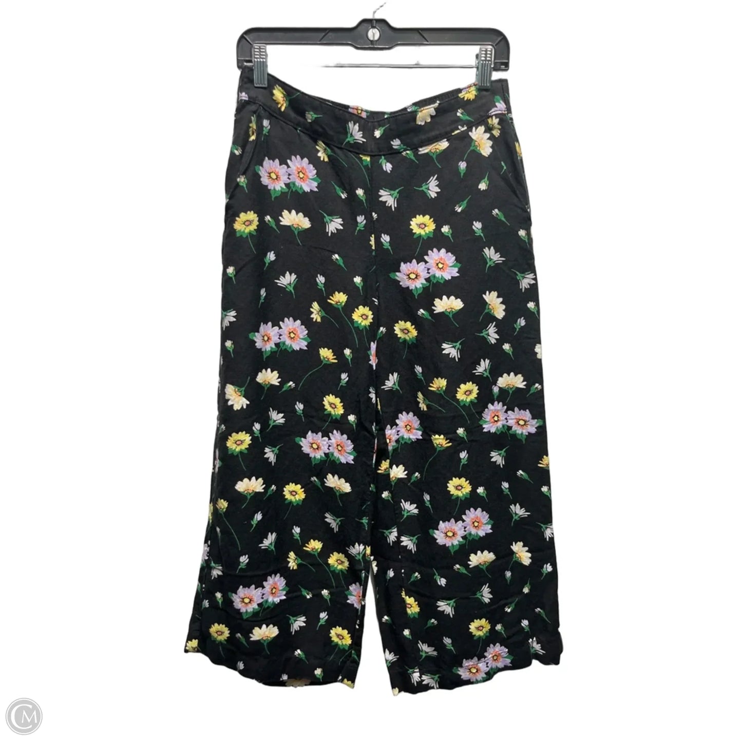 Pants Linen By Loft In Black & Yellow, Size: S