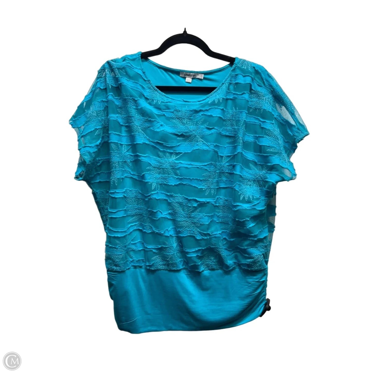 Top Short Sleeve By Chicos In Blue, Size: L
