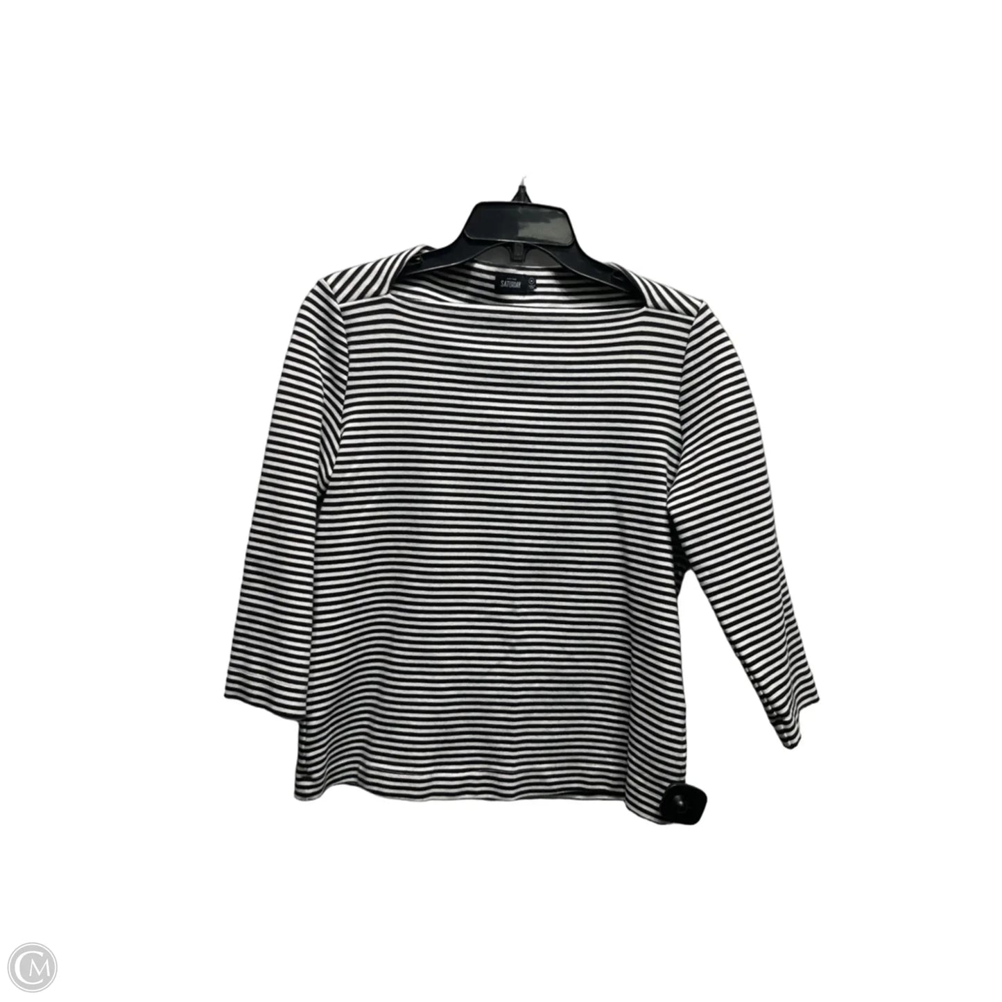 Top Long Sleeve Designer By Kate Spade In Blue & White, Size: M