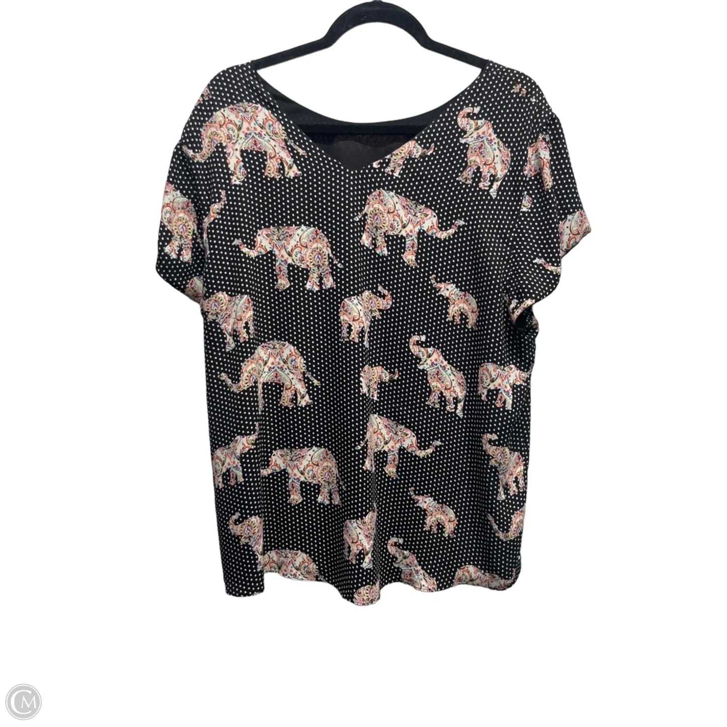 Top Short Sleeve By Clothes Mentor In Black & Orange, Size: Xl