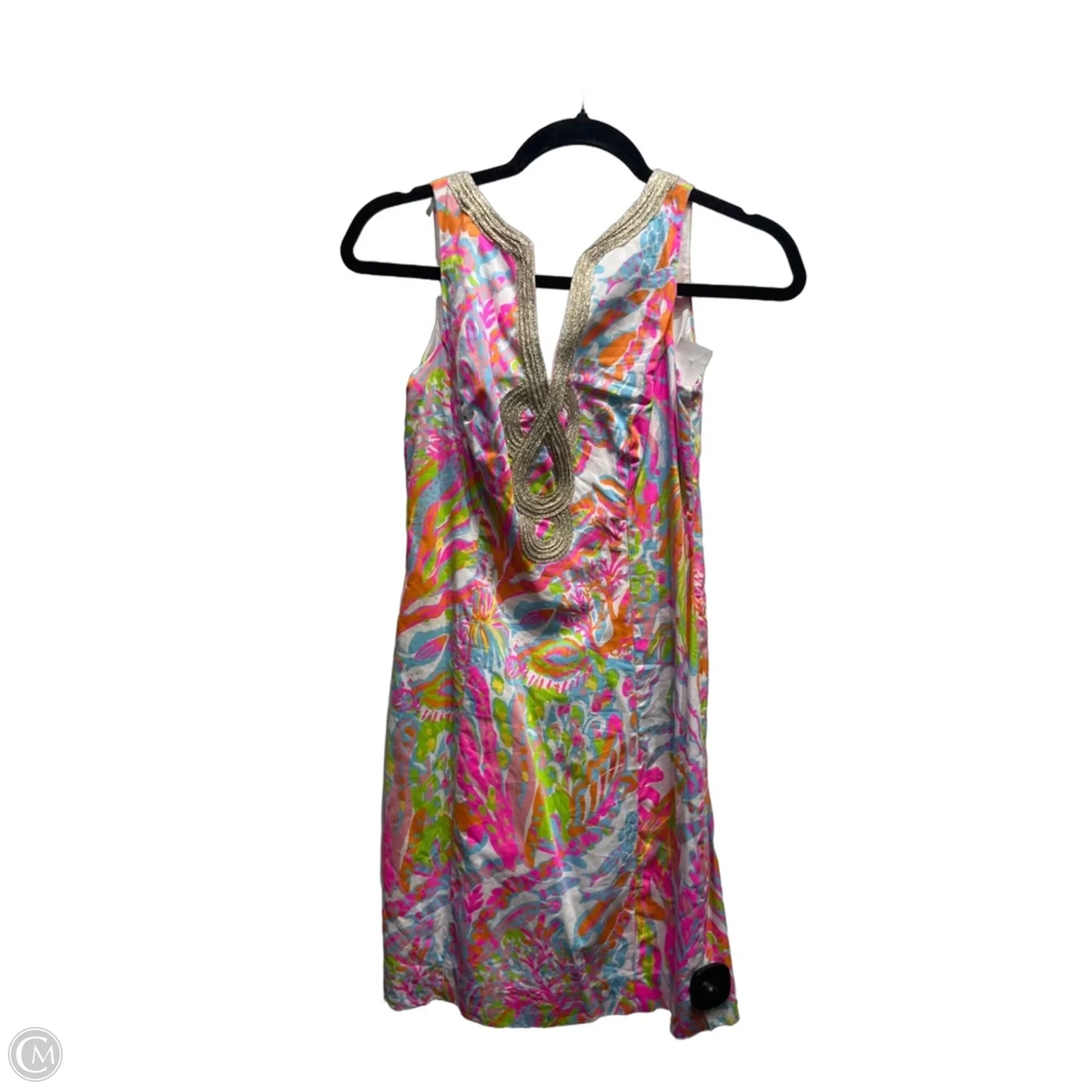 Dress Designer By Lilly Pulitzer In Green & Pink, Size: 0