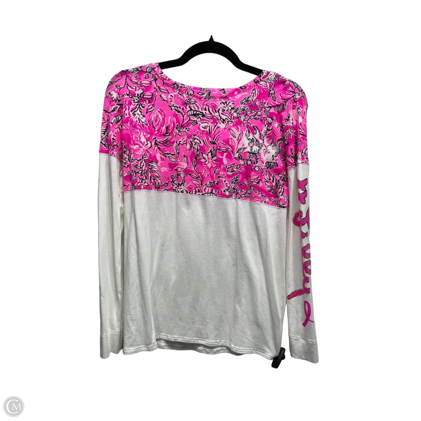 Top Long Sleeve Designer By Lilly Pulitzer In Pink & White, Size: Xxs