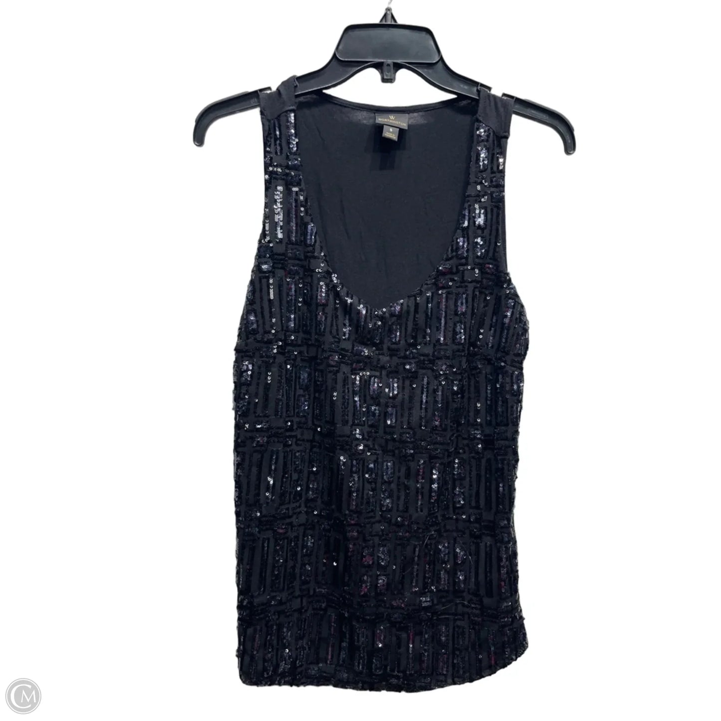 Top Sleeveless By Worthington In Black & Blue, Size: S