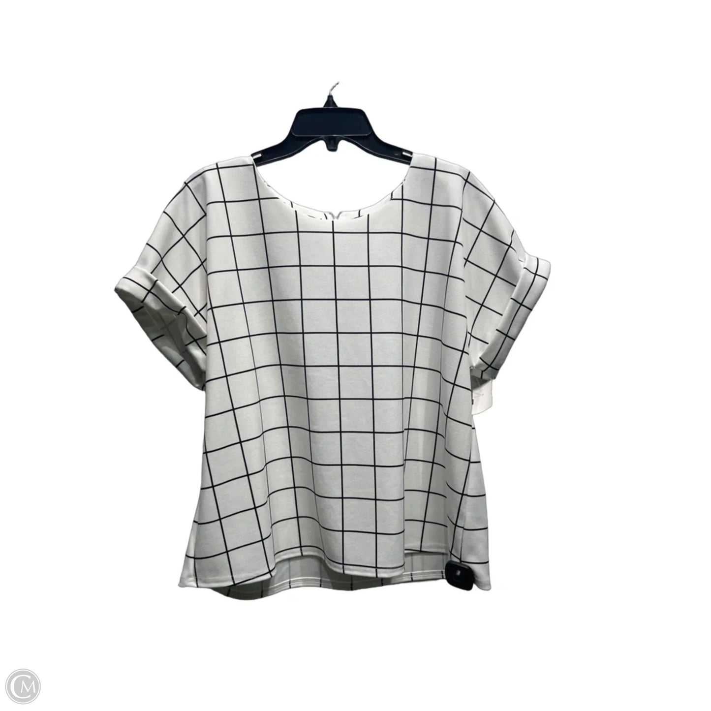 Top Short Sleeve By Melloday In Black & White, Size: L