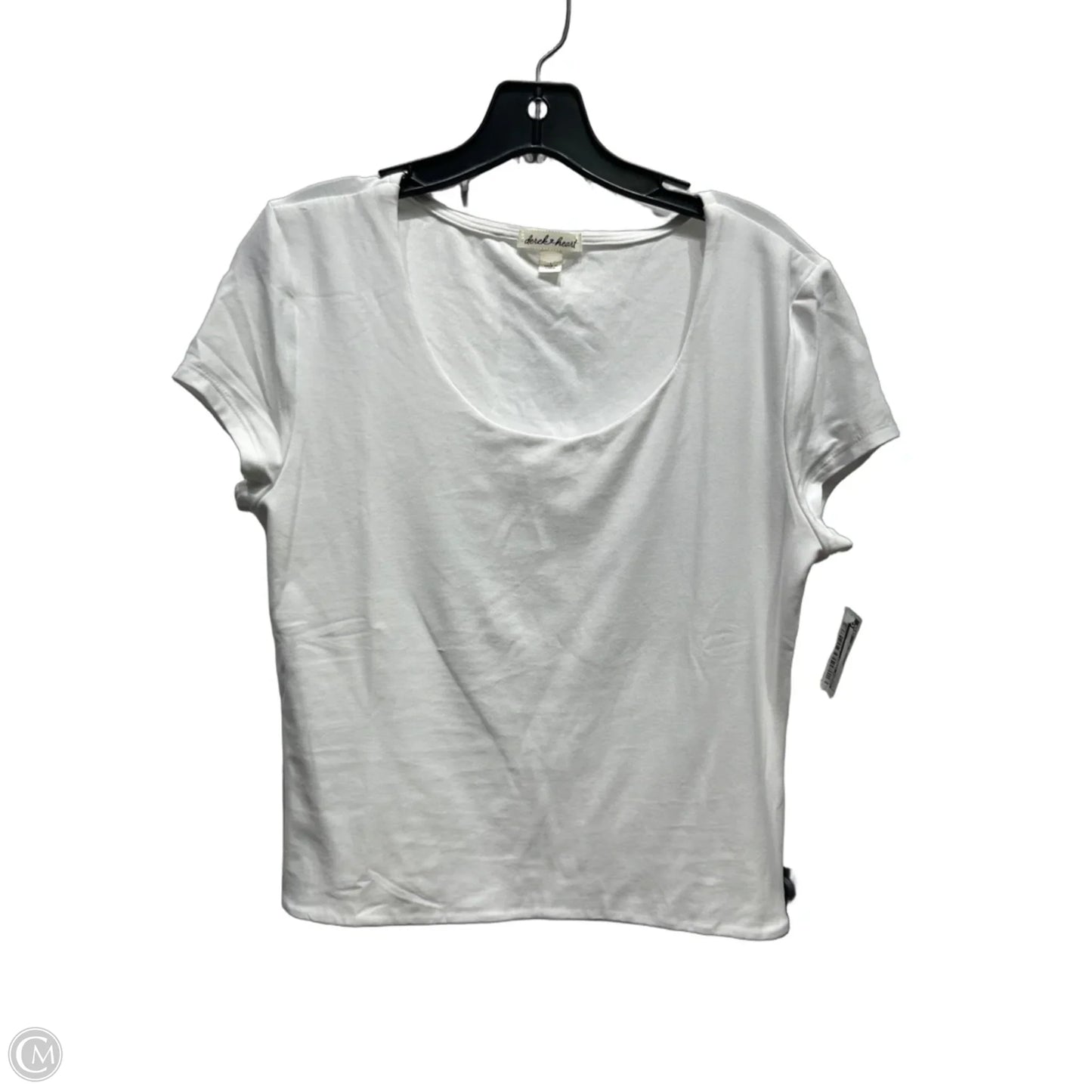 Top Short Sleeve By Derek Heart In White, Size: L