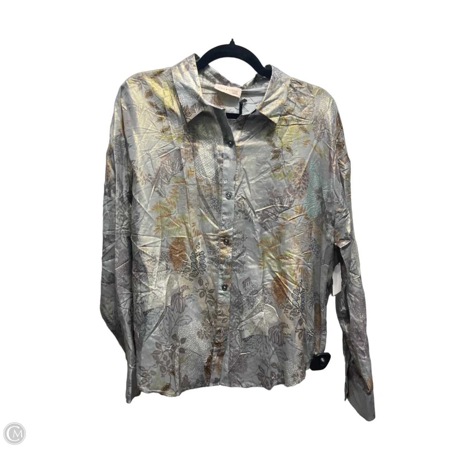 Top Long Sleeve By LOLA + SOPHIE In Orange & Yellow, Size: M