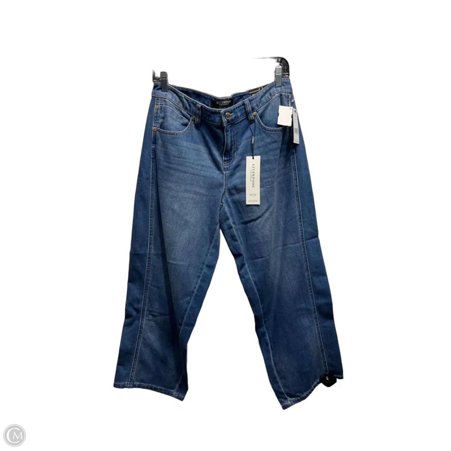 Jeans Cropped By Liverpool In Blue Denim, Size: 6