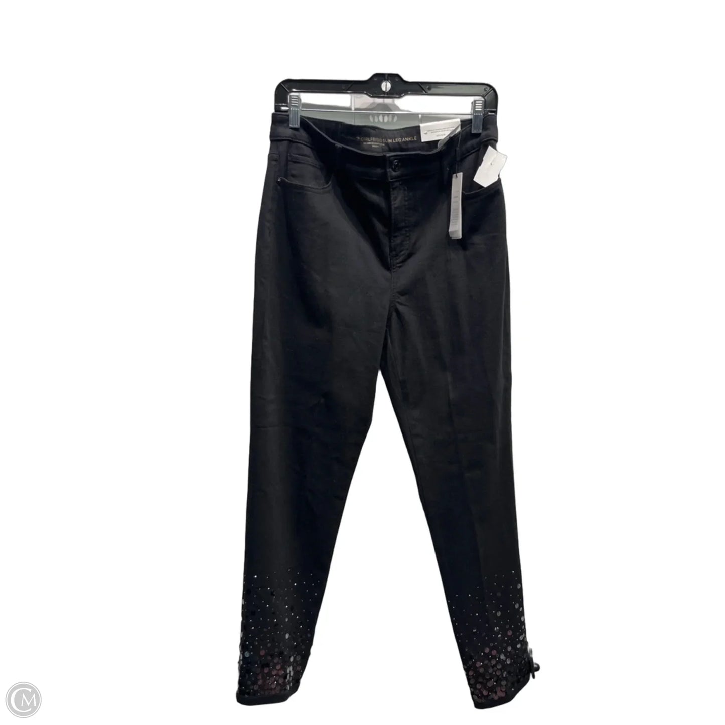 Jeans Boyfriend By Chicos In Black Denim, Size: 10