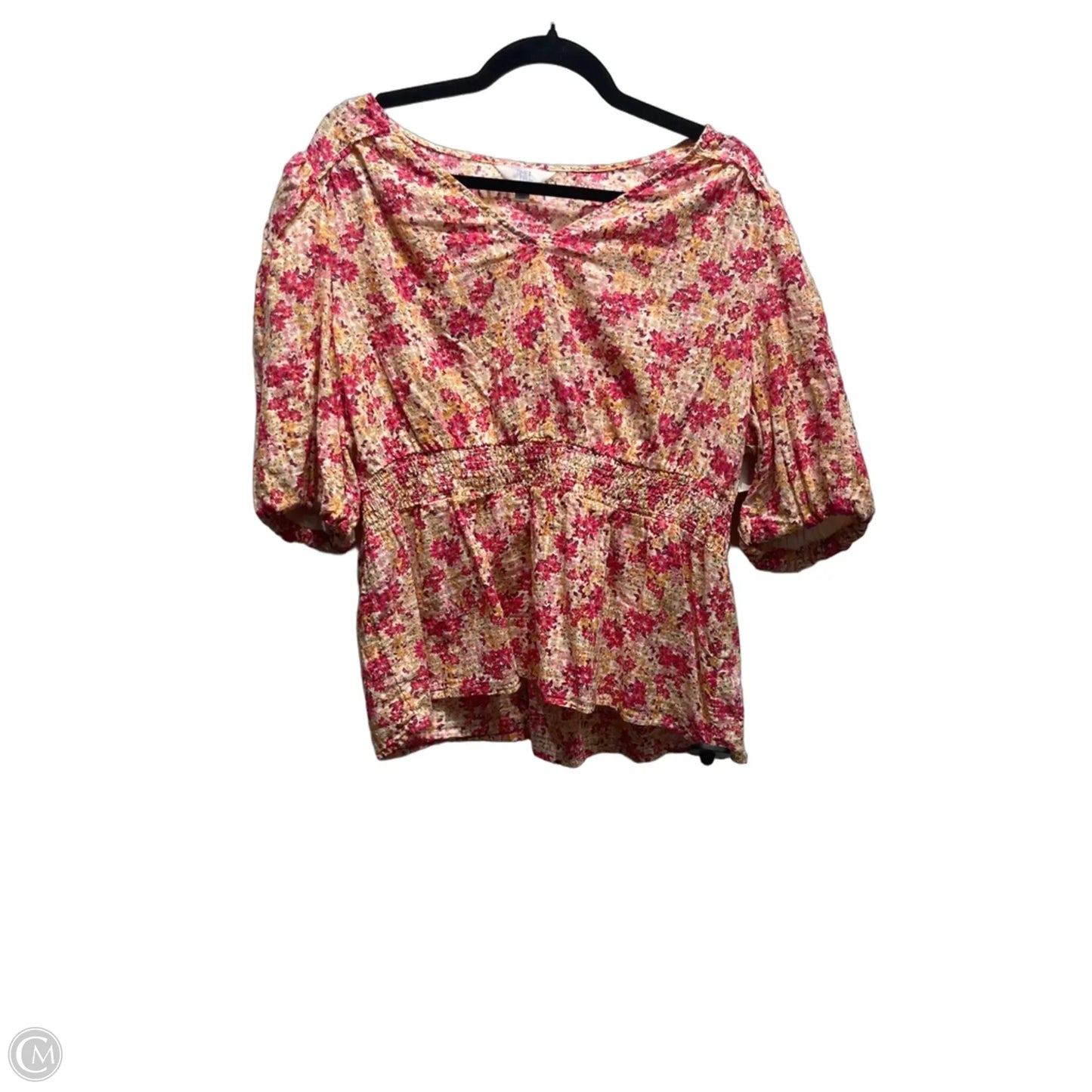 Top Short Sleeve By Time And Tru In Orange & Pink, Size: Xl