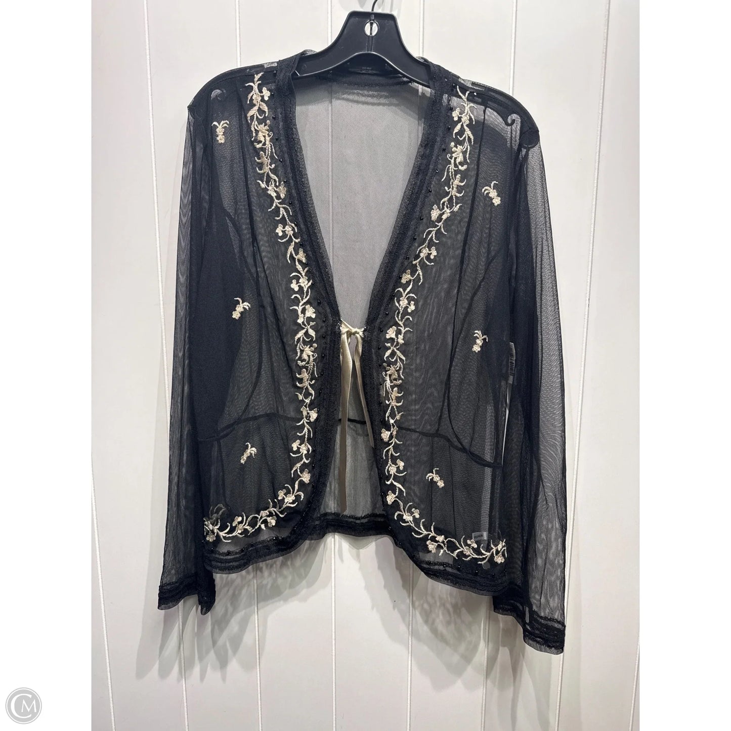 Cardigan By New York And Co In Black & Cream, Size: S