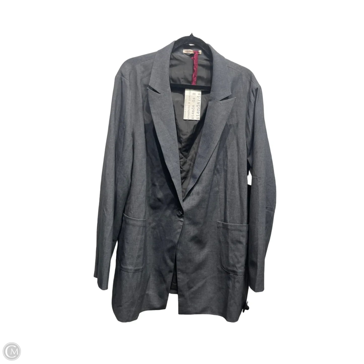 Blazer By Standards & Practices In Grey, Size: 3x
