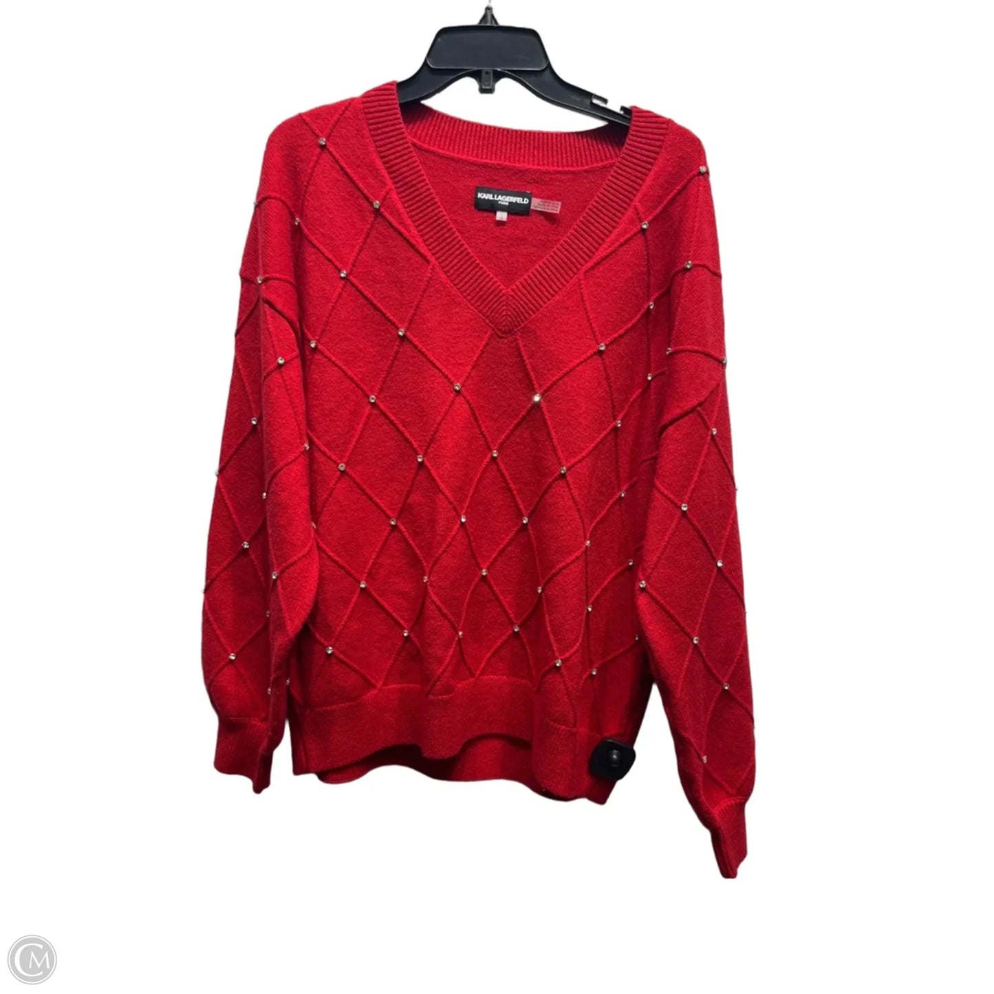 Sweater Designer By Karl Lagerfeld In Red, Size: L