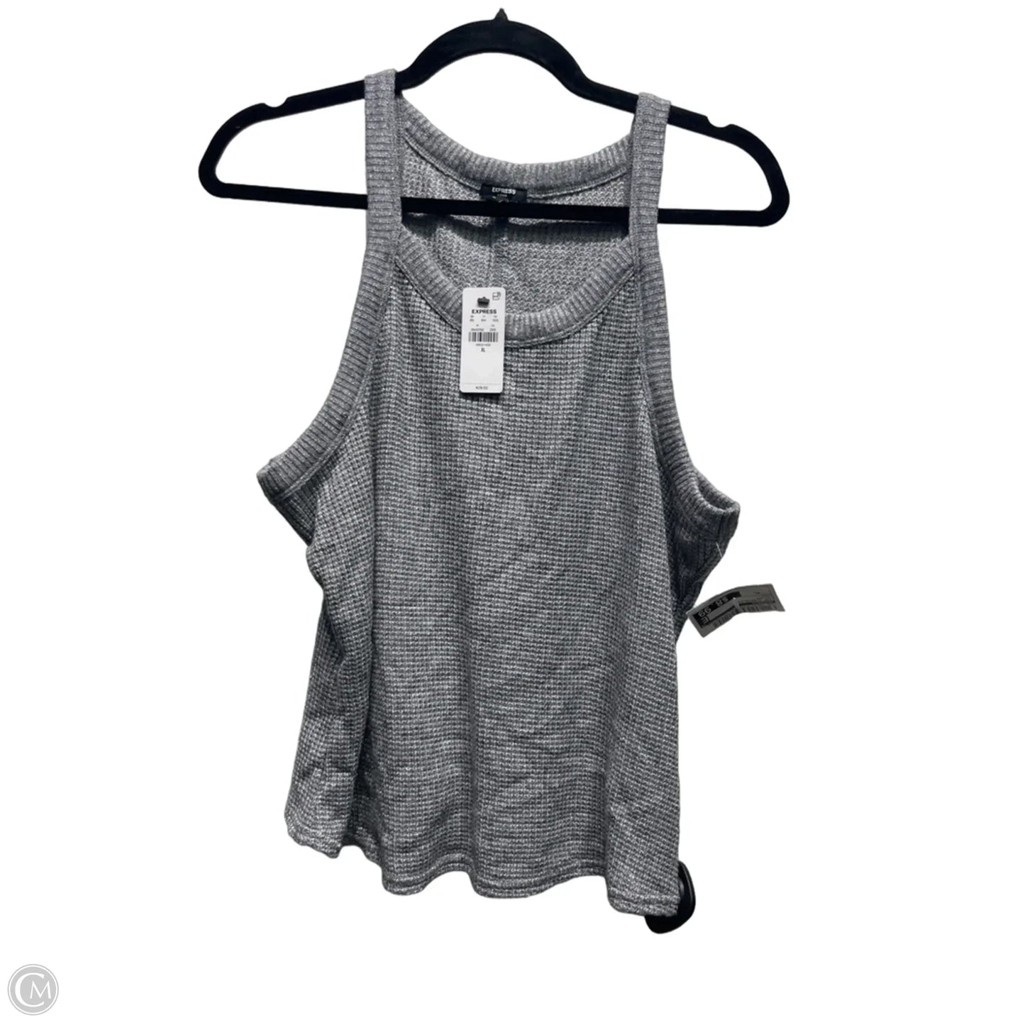 Top Sleeveless By Express In Silver, Size: Xl