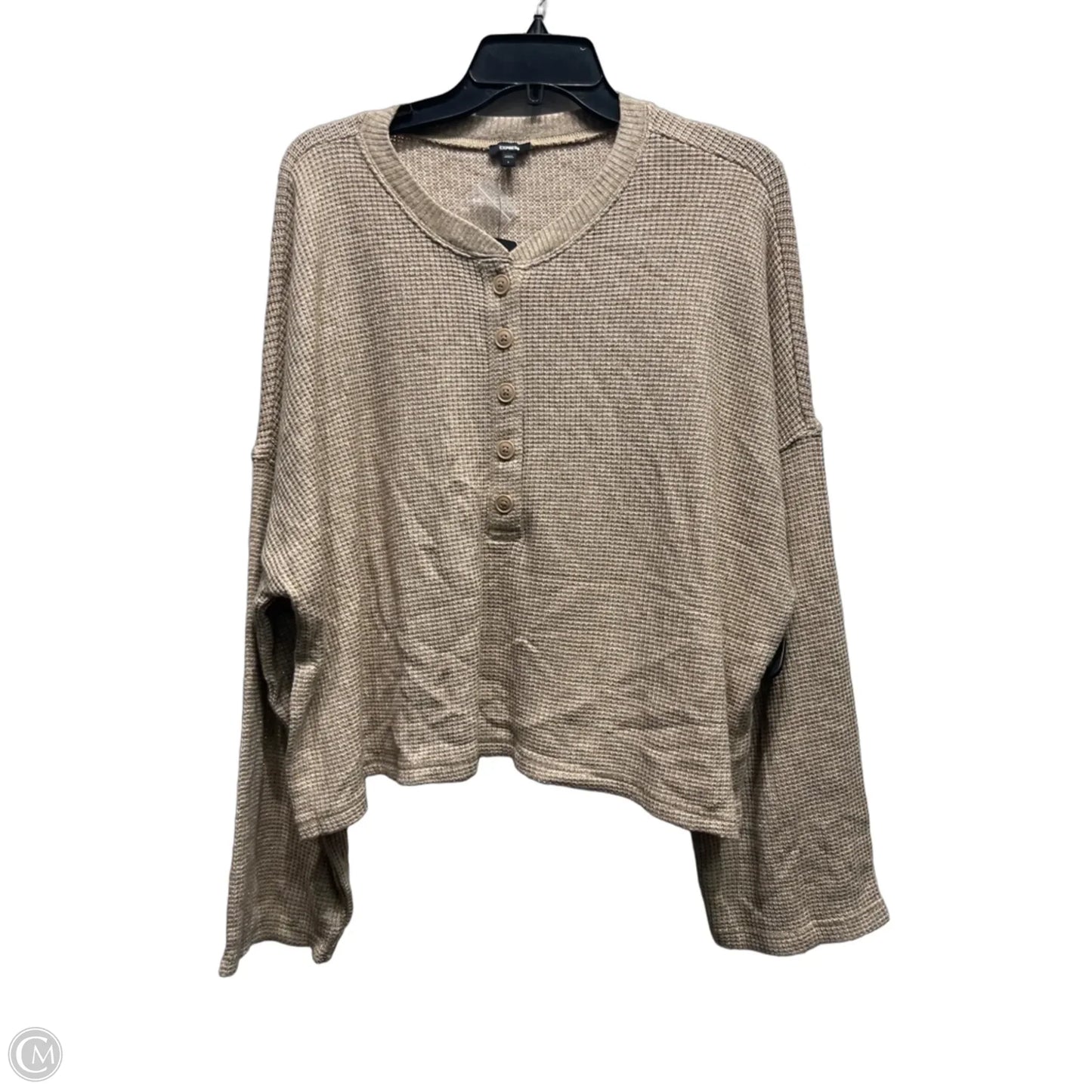 Top Long Sleeve By Express In Gold, Size: L