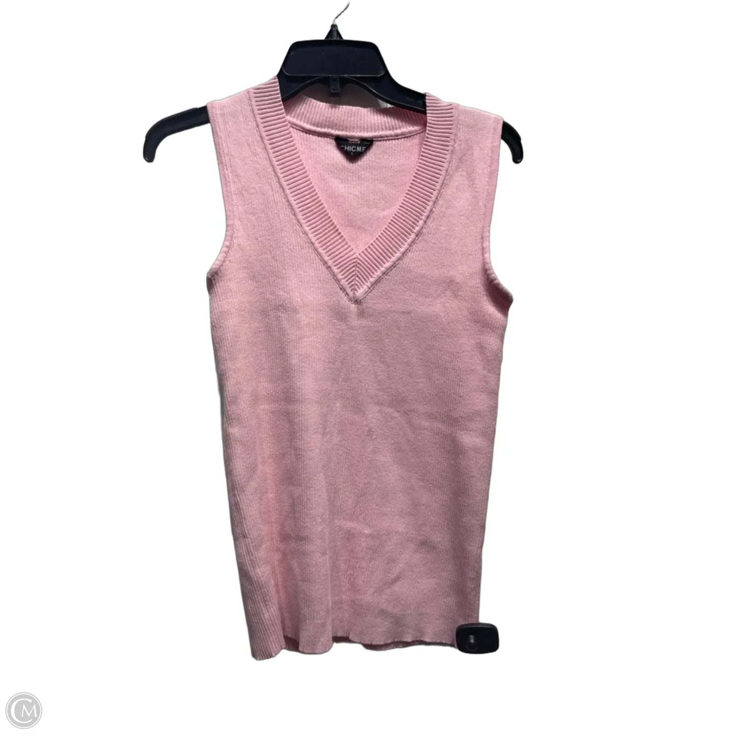 Top Sleeveless By Chicme In Pink, Size: L