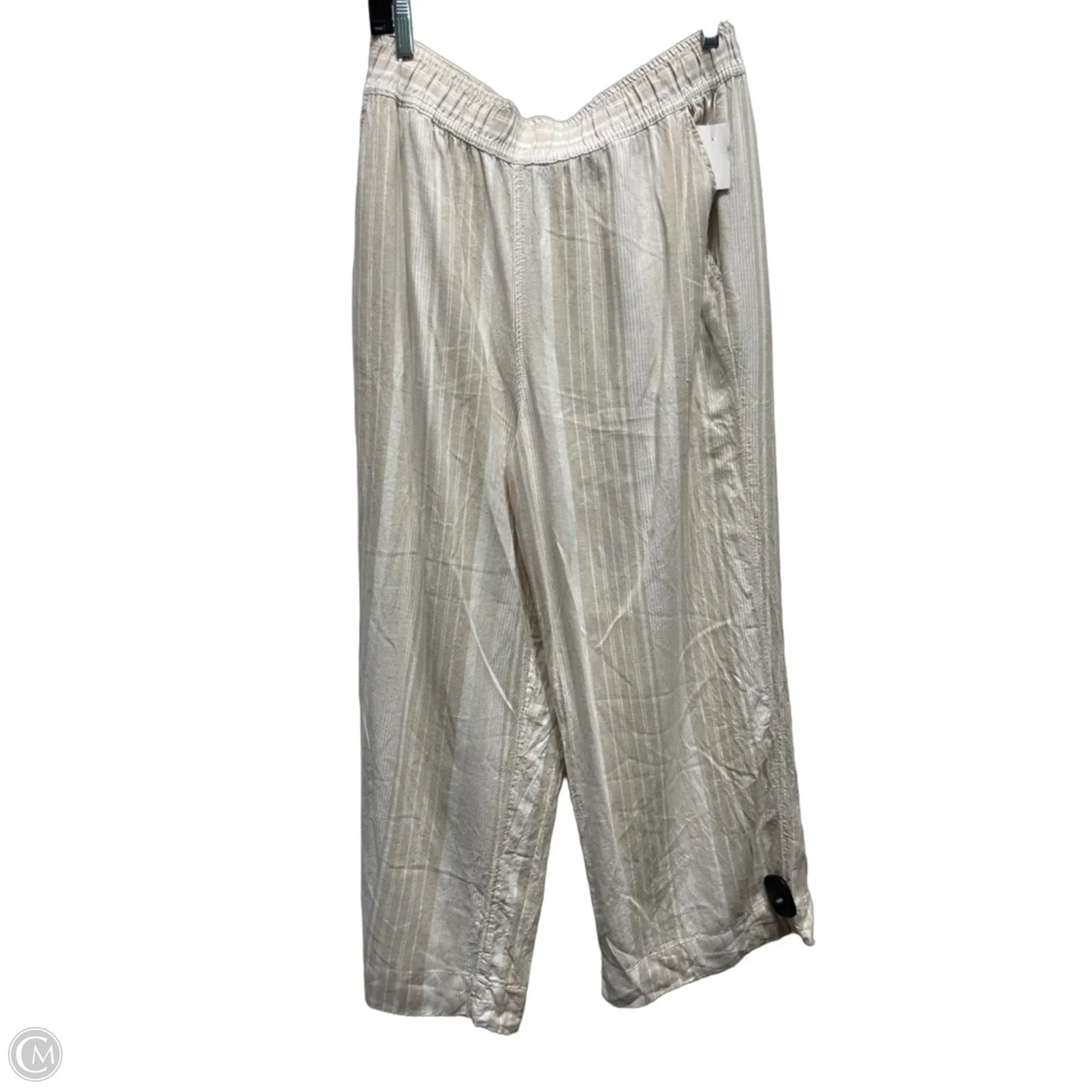 Pants Linen By Tahari In Cream & White, Size: L