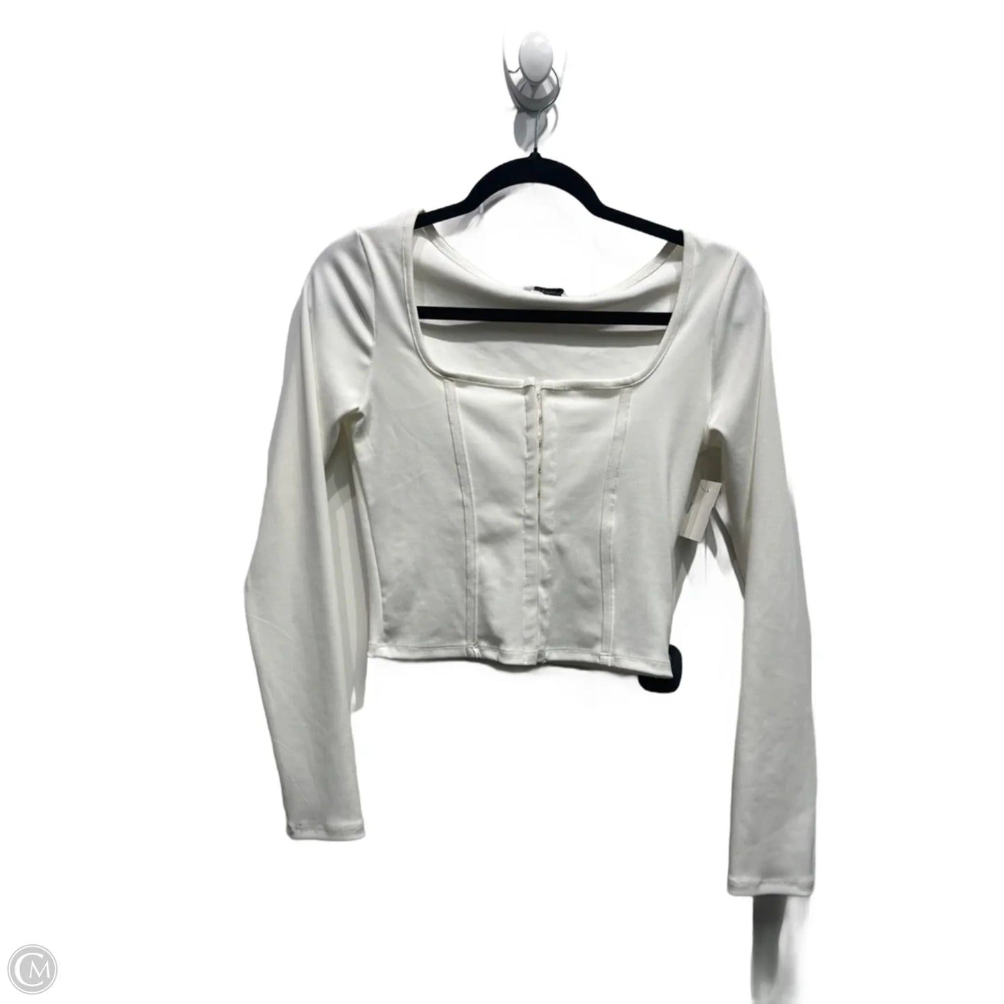 Top Long Sleeve By Clothes Mentor In White, Size: L