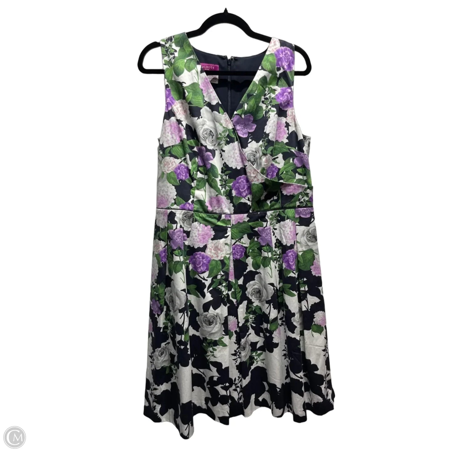 Dress Casual Short By Talbots In Green & Purple, Size: 14p