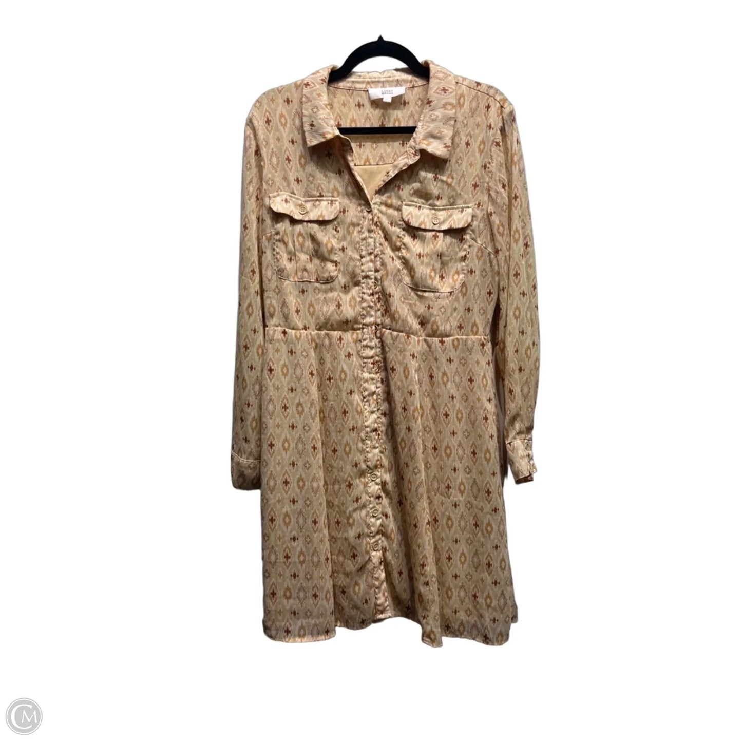 Dress Casual Short By Lucky Brand In Brown & Orange, Size: Xl