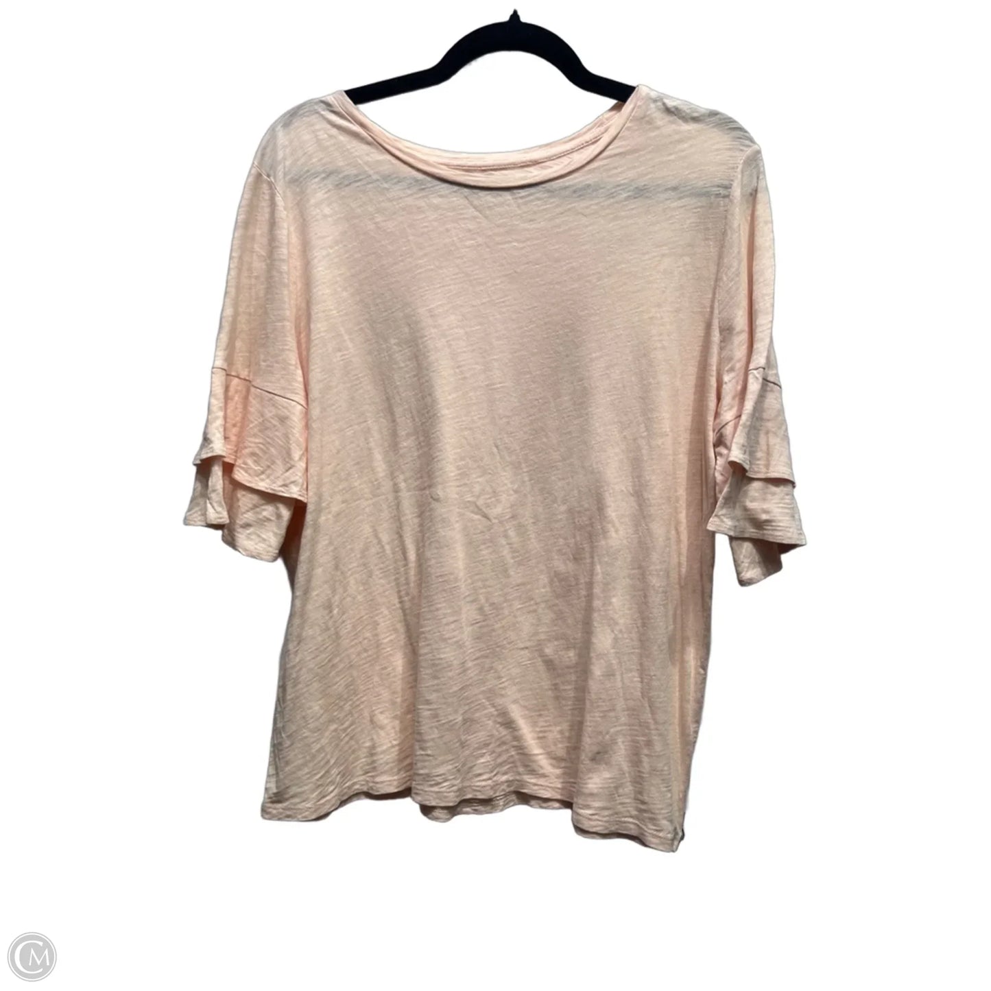 Top Short Sleeve By Loft In Pink, Size: L