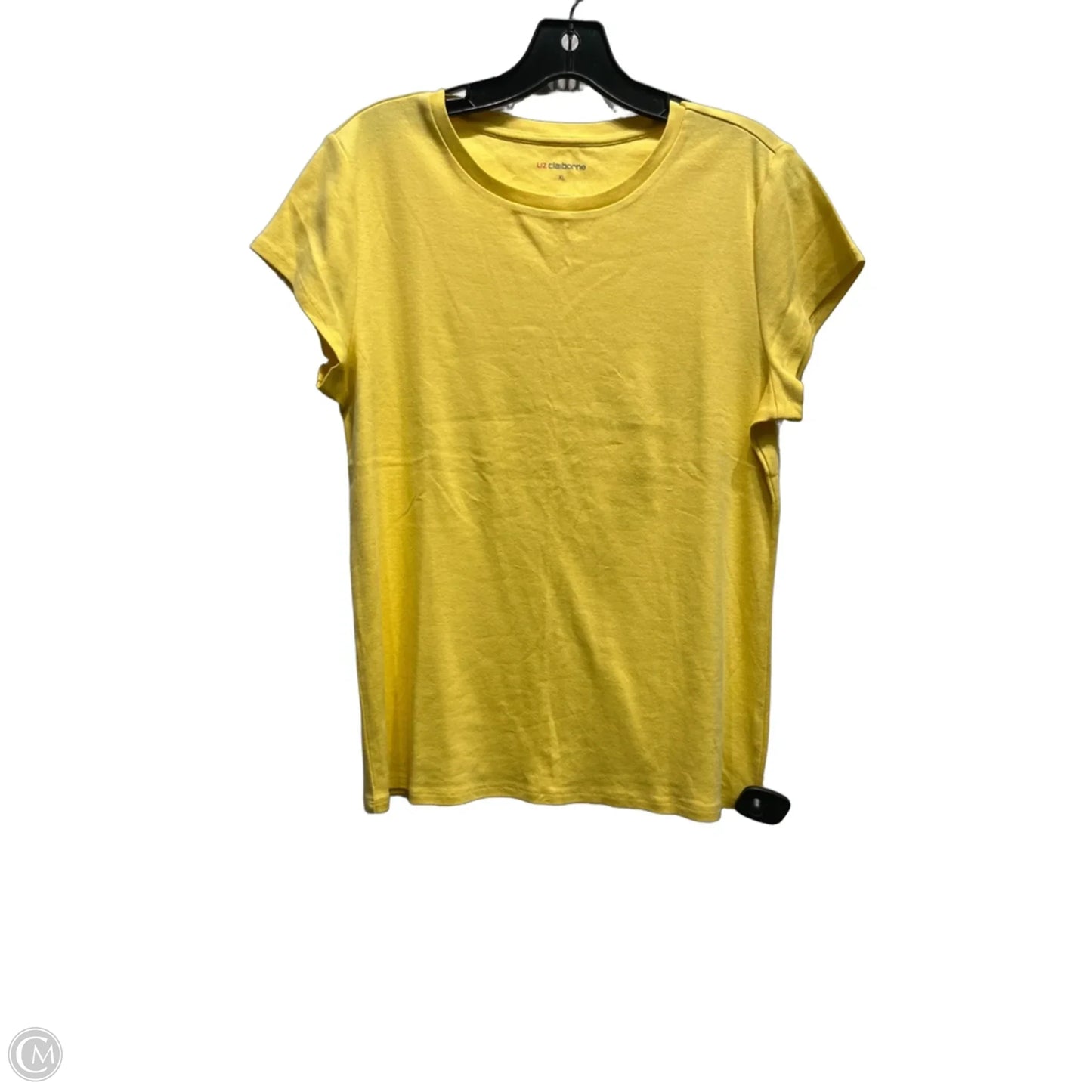 Top Short Sleeve Basic By Liz Claiborne In Yellow, Size: Xl