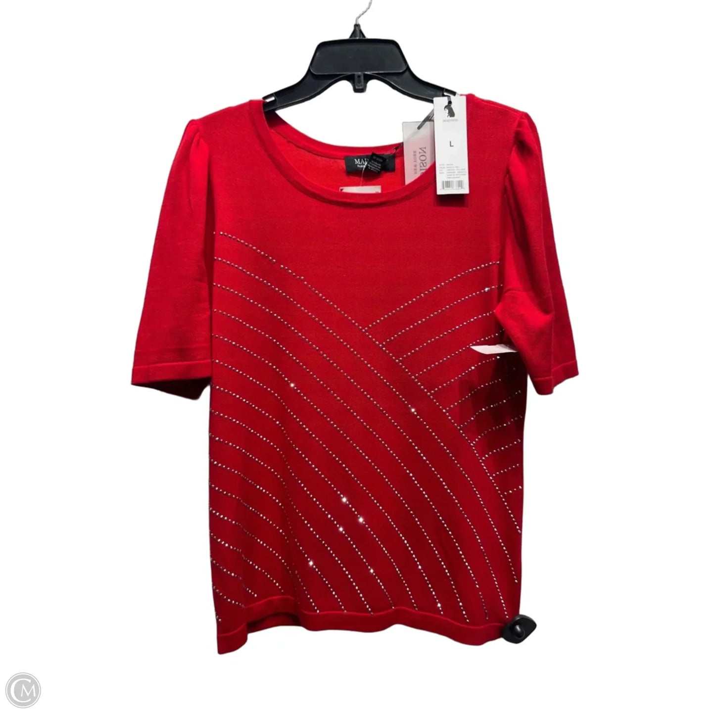 Top Short Sleeve By Madison In Red, Size: L