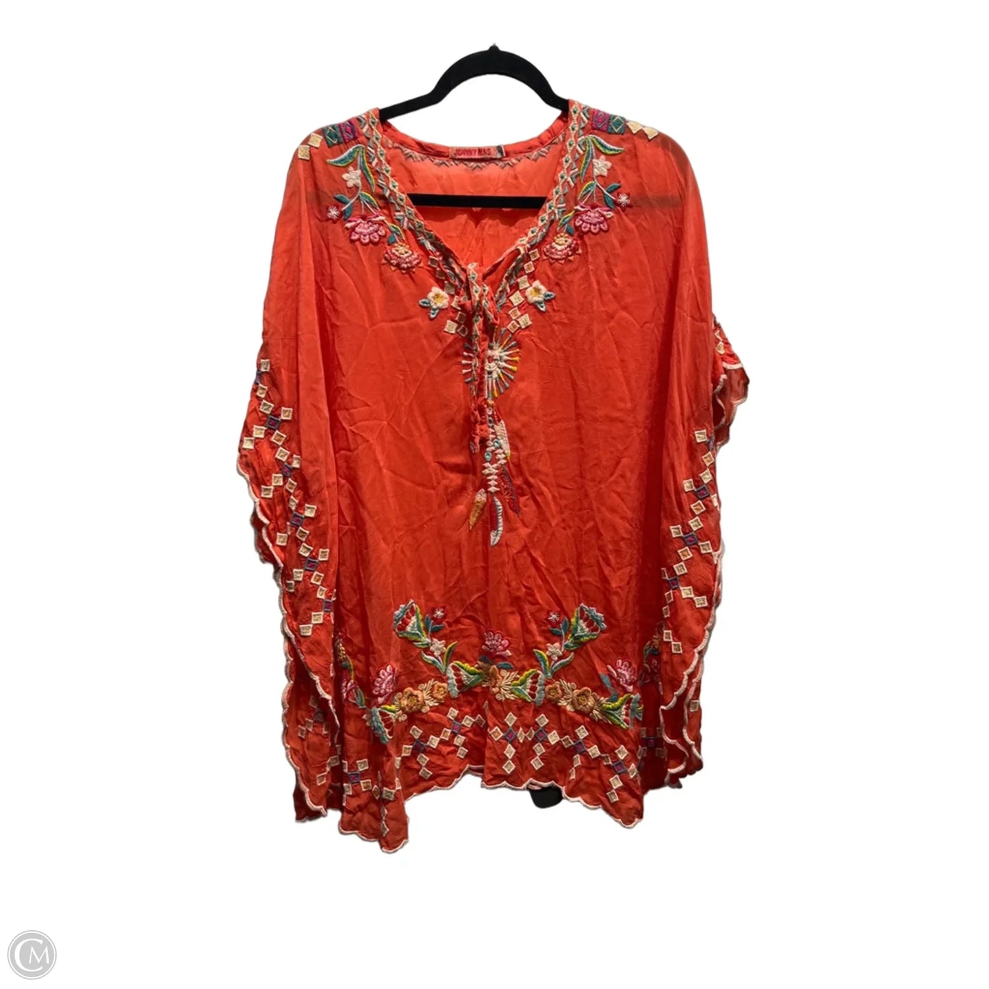 Top Short Sleeve By Johnny Was In Orange, Size: L