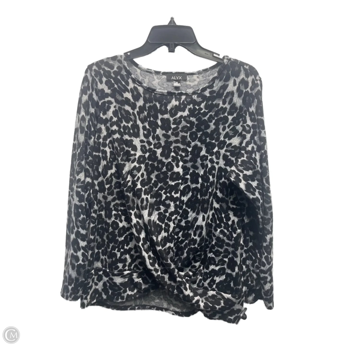 Top Long Sleeve By Alyx In Black & Grey, Size: M