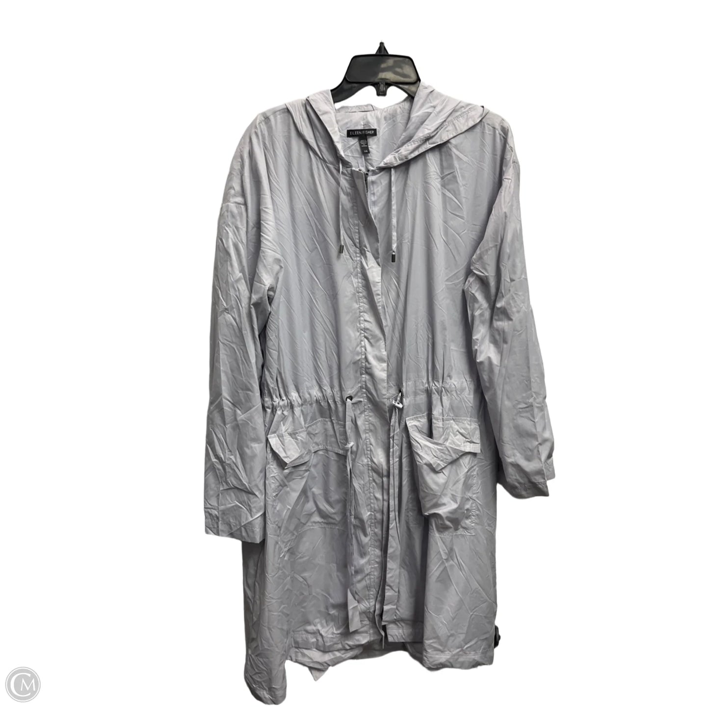 Jacket Windbreaker By Eileen Fisher In Grey, Size: L
