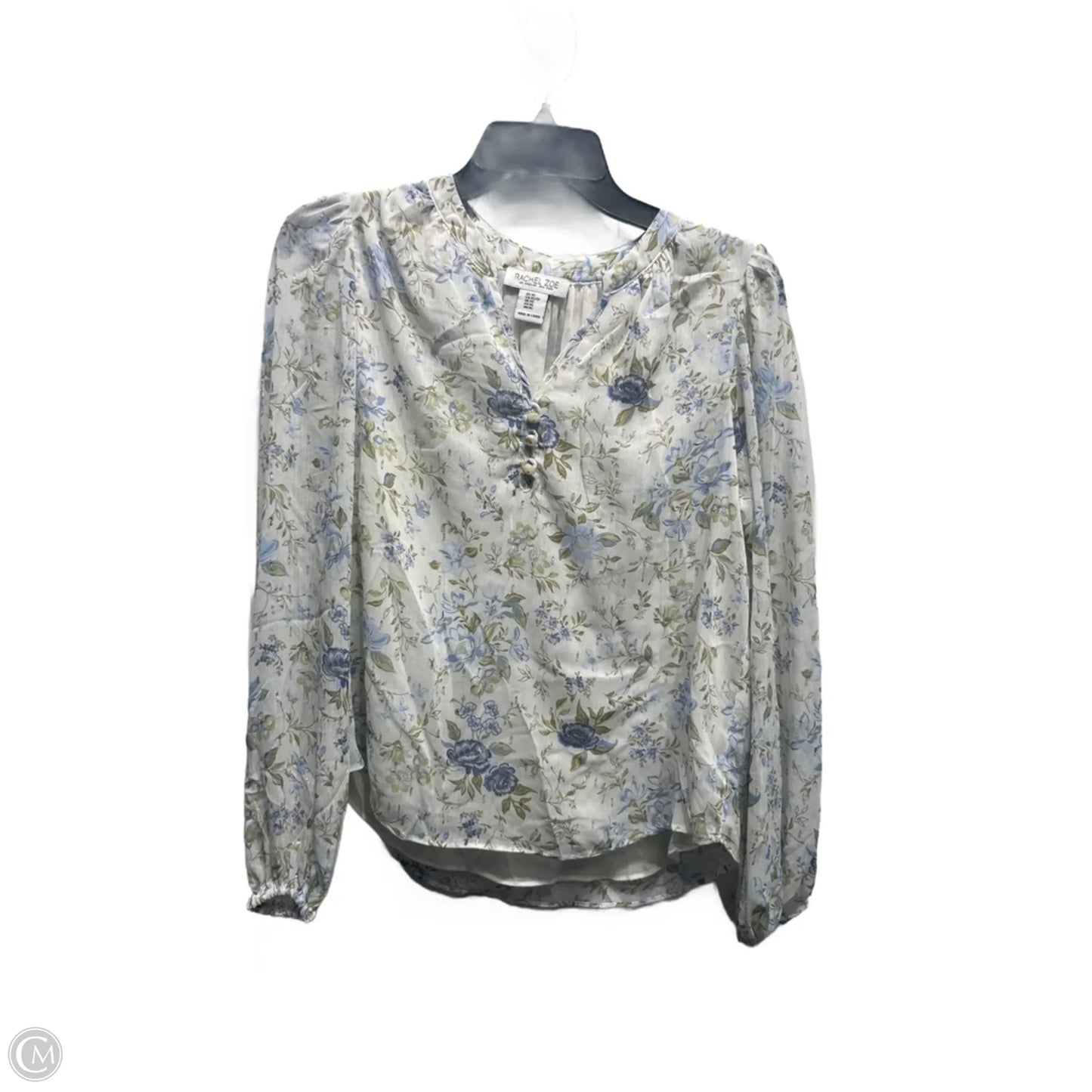 Top Long Sleeve By Rachel Zoe In Blue & Green, Size: Xs