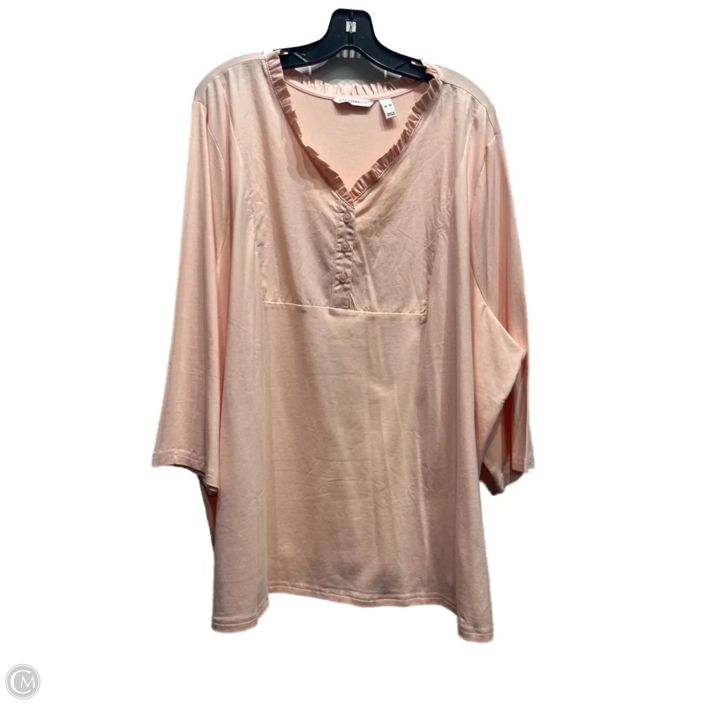 Top Long Sleeve By Isaac Mizrahi Live Qvc In Pink, Size: 4x