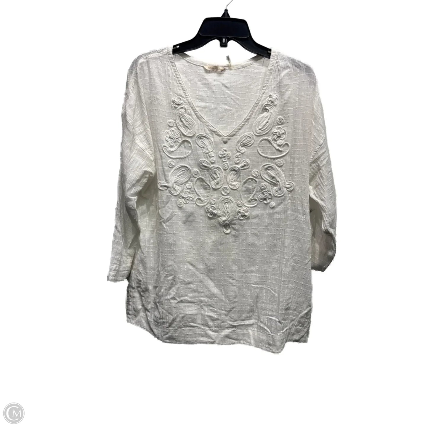 Top Long Sleeve By Soft Surroundings In White, Size: S