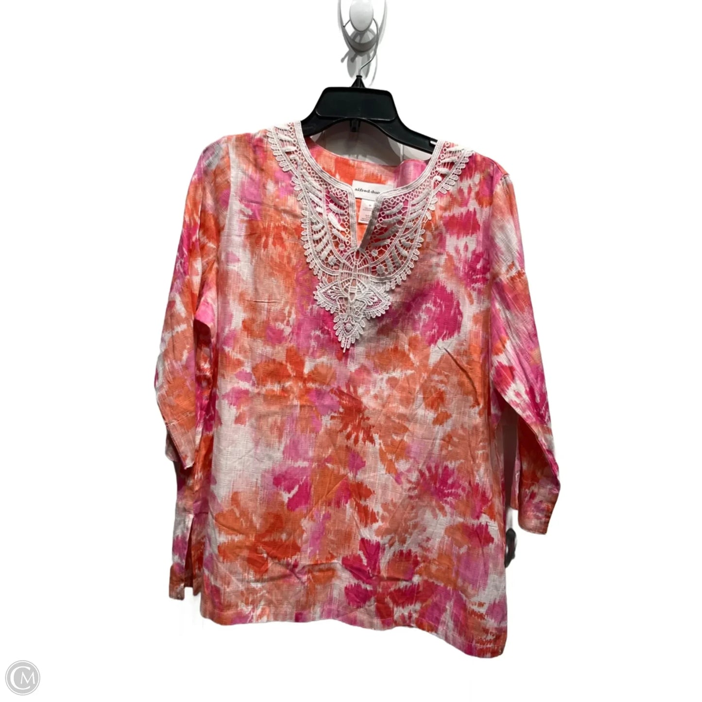 Top Long Sleeve By Alfred Dunner In Orange & Pink, Size: M